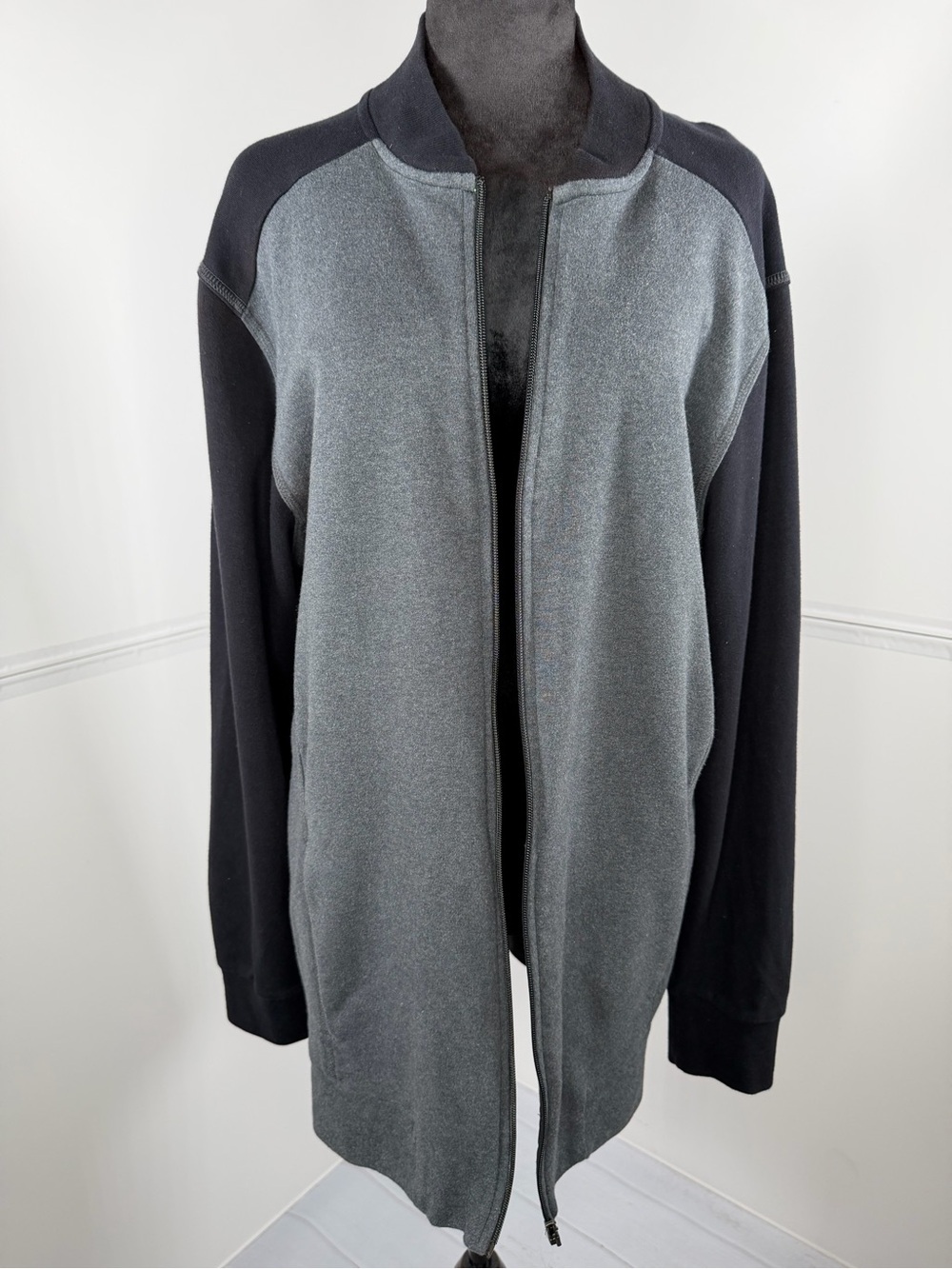 Foundry Supply Co Gray Black Full Zip Jacket Size Large Tall